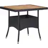 Image de vidaXL Ensemble de jardin 5 pièces noir Poly rotin et acacia