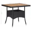 Image de vidaXL Ensemble de jardin 5 pièces noir Poly rotin et acacia