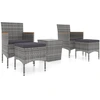 Image de vidaXL Ensemble de jardin bistrot 5 pièces Poly rotin et verre trempé Gris