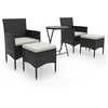 Image de vidaXL Ensemble de jardin bistrot 5 pièces poly rotin et verre trempé noir