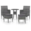 Image de vidaXL 5-tlg. Set de salon de jardin Poly Rattan Grau