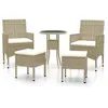 Image de vidaXL Ensemble de salon de jardin 5 pièces poly rotin beige