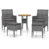 Image de vidaXL 5-tlg. Set de salon de jardin Poly Rattan Grau