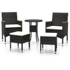 Image de vidaXL Ensemble de salon de jardin 5 pièces poly rotin noir