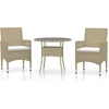 Image de vidaXL Ensemble de jardin 3 pièces Poly rotin Beige