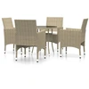 Image de vidaXL 5-tlg. Garten-Essgruppe Poly Rattan Beige