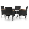 Image de vidaXL Ensemble de jardin 5 pièces Poly rotin noir