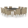 Image de vidaXL Ensemble de jardin 11 pièces Poly rotin Beige
