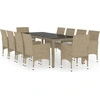 Image de vidaXL Ensemble de jardin 11 pièces Poly rotin Beige