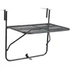 Image de vidaXL Table de balcon noire 60x40 cm acier