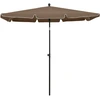 Image de vidaXL Parasol avec mât 210x140 cm Taupe