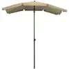 Image de vidaXL Parasol avec mât 200x130 cm Taupe