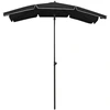 Image de vidaXL Parasol avec mât 200x130 cm noir