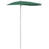 Image de vidaXL Demi-parasol avec mât 180x90 cm vert