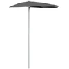 Image de vidaXL Demi-parasol avec mât 180x90 cm Anthracite
