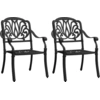 Image de vidaXL Chaises de jardin 2 pcs. Fonte d'aluminium noir