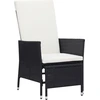 Image de vidaXL Ensemble de salon de jardin 3 pièces avec coussins Poly-Rattan Noir