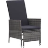 Image de vidaXL Ensemble de salon de jardin 3 pièces avec coussins Poly rotin gris