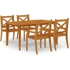 Image de vidaXL Ensemble de jardin 5 pièces en bois massif d'acacia