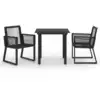 Image de vidaXL Ensemble de jardin 3 pièces PVC rotin noir