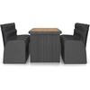 Image de vidaXL Salon de jardin 9 pièces avec coussins Poly rotin noir