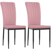Image de vidaXL Chaise de salle à manger 2 pcs. Velours rose