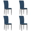 Image de vidaXL Chaises de salle à manger 4 pcs. Bleu velours