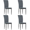 Image de vidaXL Chaises de salle à manger 4 pcs. Gris foncé velours
