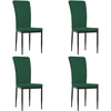 Image de vidaXL Chaises de salle à manger 4 pcs. Vert foncé velours