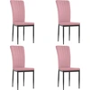 Image de vidaXL Chaises de salle à manger 4 pcs. Velours rose
