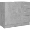 Image de vidaXL Armoire sous lavabo gris béton 63x30x54 cm Bois composite