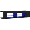 Image de vidaXL Armoire TV avec lampes LED Noir 135x39x30 cm