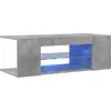 Image de vidaXL Armoire TV avec lampes LED gris béton 90x39x30 cm