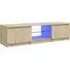 Image de vidaXL Armoire TV avec lampes LED Chêne Sonoma 140x40x36 cm