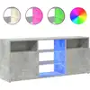 Image de vidaXL Armoire TV avec lampes LED gris béton 120x30x50 cm