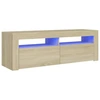 Image de vidaXL Armoire TV avec lampes LED Chêne Sonoma 120x35x40 cm