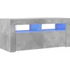 Image de vidaXL Armoire TV avec lampes LED gris béton 90x35x40 cm