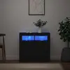 Image de vidaXL Sideboard avec lampes LED noir 80x35x75 cm