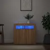 Image de vidaXL Sideboard avec lampes LED Chêne Sonoma 80x35x75 cm