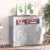 Image de vidaXL Sideboard avec lampes LED gris béton 80x35x75 cm