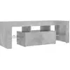 Image de vidaXL Armoire TV avec éclairage LED gris béton 120x35x40 cm