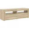 Image de vidaXL Armoire TV avec lampes LED Chêne Sonoma 120x35x40 cm