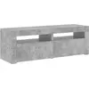 Image de vidaXL Armoire TV avec éclairage LED gris béton 120x35x40 cm