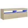 Image de vidaXL Armoire TV avec lampes LED Chêne Sonoma 120x35x40 cm