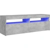 Image de vidaXL Armoire TV avec éclairage LED gris béton 120x35x40 cm
