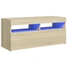 Image de vidaXL Armoire TV avec lampes LED Chêne Sonoma 90x35x40 cm