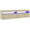 Image de vidaXL Armoires TV 2 pièces avec lampes LED Chêne Sonoma 75x35x40 cm