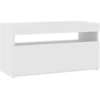 Image de vidaXL Armoire TV avec lampes LED blanc brillant 75x35x40 cm