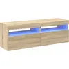 Image de vidaXL Armoires TV Lampes LED 2 unités Chêne Sonoma 60x35x40 cm