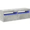 Image de vidaXL Armoires TV Lampes LED 2 pcs. Gris béton 60x35x40 cm
